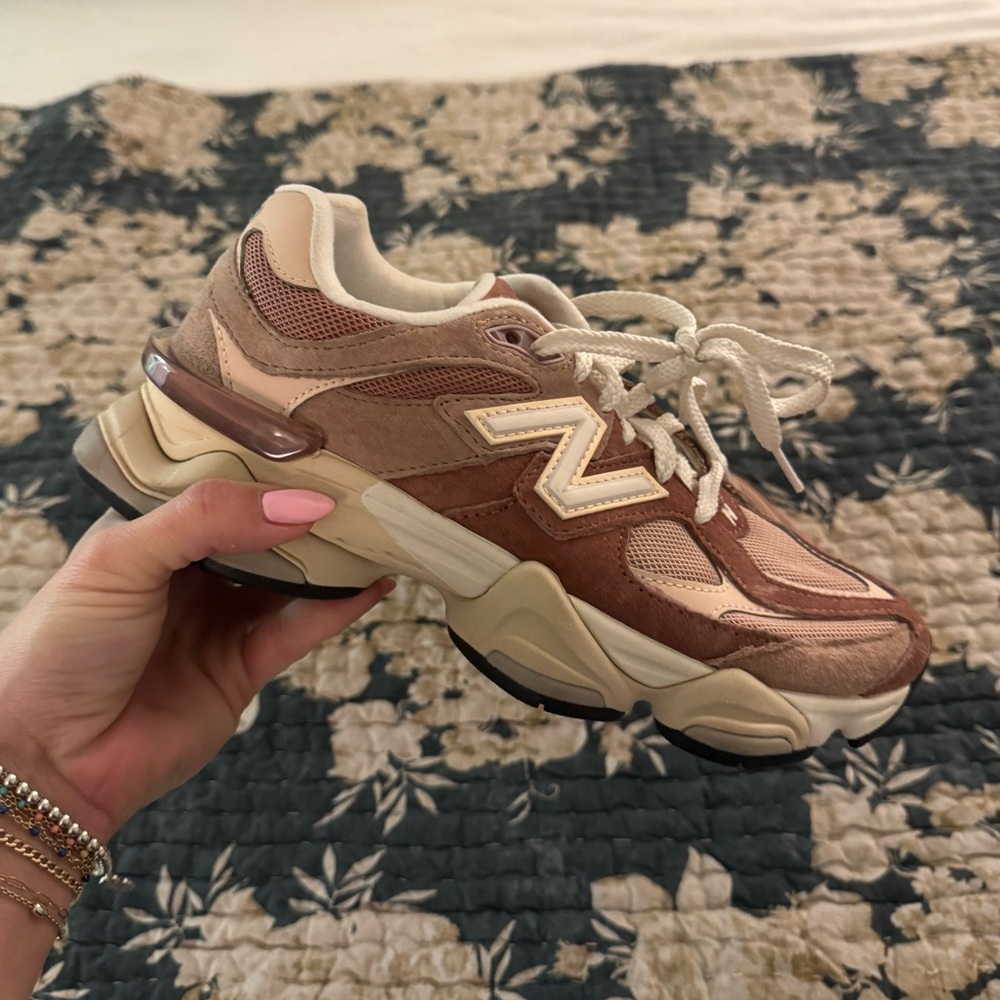 New Balance Women's Brown & Cream Suede Mesh Sneaker